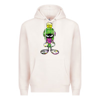 Pale Pink Marvin The Martian Glitch Premium Hoodie - trangStudio