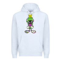 White Marvin The Martian Glitch Premium Hoodie - trangStudio