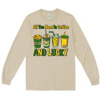 Mushroom All you need is coffee and lucky St. Patrick's Long Sleeve Tee - HowdyJamesFarm