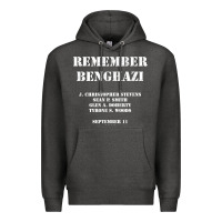 Charcoal Heather Remember Benghazi Patriotic For US Veteran Gift Premium Hoodie - trangStudio