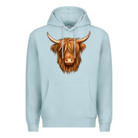 Blue Mist long haired cow Premium Hoodie - Jasminsmagicworld
