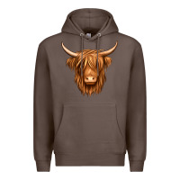 Coffee long haired cow Premium Hoodie - Jasminsmagicworld