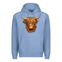 Colony Blue long haired cow Premium Hoodie - Jasminsmagicworld