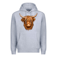 Heather Grey long haired cow Premium Hoodie - Jasminsmagicworld