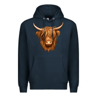 Navy long haired cow Premium Hoodie - Jasminsmagicworld