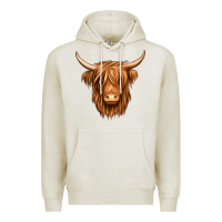 Oatmeal Heather long haired cow Premium Hoodie - Jasminsmagicworld