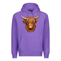 Purple long haired cow Premium Hoodie - Jasminsmagicworld