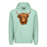 Seafoam long haired cow Premium Hoodie - Jasminsmagicworld