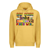 Antique Gold gay pride loading please wait Premium Hoodie - LillyAllenDesigns