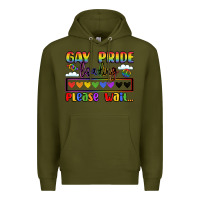 Army Green gay pride loading please wait Premium Hoodie - LillyAllenDesigns