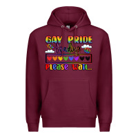 Burgundy gay pride loading please wait Premium Hoodie - LillyAllenDesigns