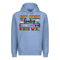 Colony Blue gay pride loading please wait Premium Hoodie - LillyAllenDesigns