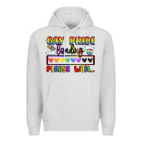 Dove Grey gay pride loading please wait Premium Hoodie - LillyAllenDesigns