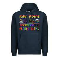 Navy gay pride loading please wait Premium Hoodie - LillyAllenDesigns
