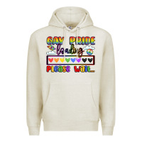 Oatmeal Heather gay pride loading please wait Premium Hoodie - LillyAllenDesigns
