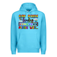 Ocean Blue gay pride loading please wait Premium Hoodie - LillyAllenDesigns