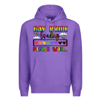 Purple gay pride loading please wait Premium Hoodie - LillyAllenDesigns