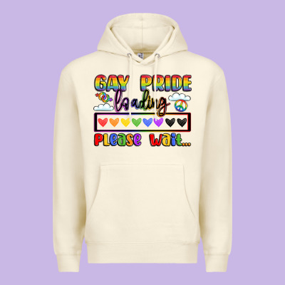 Gay Pride Loading Please Wait Premium Hoodie Designed By Lillyallendesigns