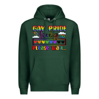 Sports Green gay pride loading please wait Premium Hoodie - LillyAllenDesigns