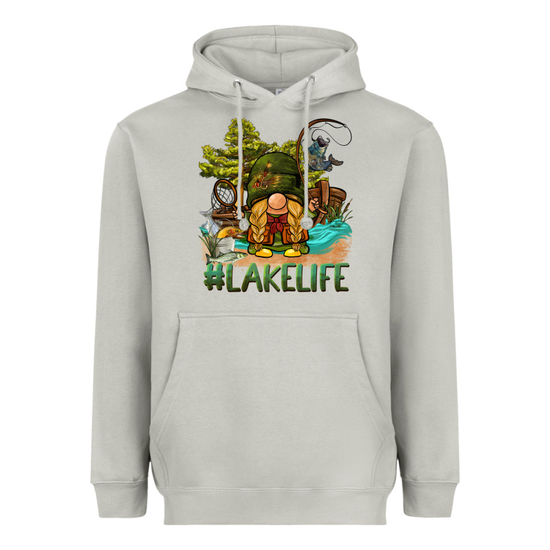 Lake Life Gnome Heavyweight Hoodie by BarkalooDesign | Teevron