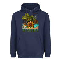 Navy lake life gnome Heavyweight Hoodie - BarkalooDesign