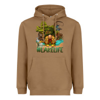 Toasted Coconut lake life gnome Heavyweight Hoodie - BarkalooDesign