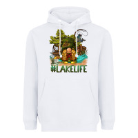 White lake life gnome Heavyweight Hoodie - BarkalooDesign