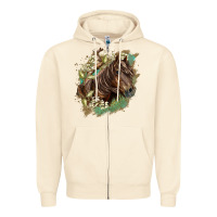 Sandshell missouri horse floral background Zipper Hoodie - LillyAllenDesigns