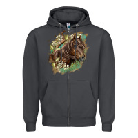 Missouri Horse Floral Background Zipper Hoodie | Teevron