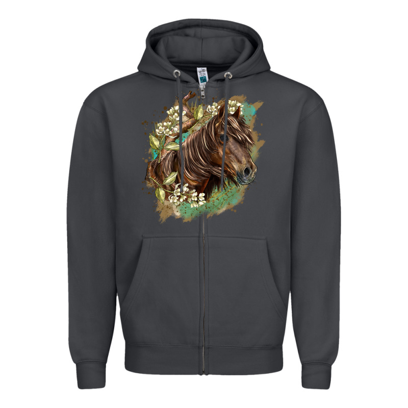 Missouri Horse Floral Background Zipper Hoodie by LillyAllenDesigns | Teevron