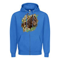 True Royal missouri horse floral background Zipper Hoodie - LillyAllenDesigns