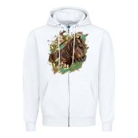 White missouri horse floral background Zipper Hoodie - LillyAllenDesigns