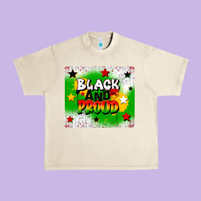 Black And Proud Urban Heavy Tee Designed By Cowgirlartshop