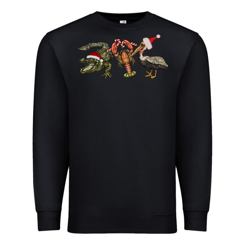 Christmas Alligator Pelican Crawfish Premium Sweatshirt by BarkalooDesign | Teevron