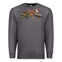 Charcoal Heather Christmas alligator pelican crawfish Premium Sweatshirt - BarkalooDesign