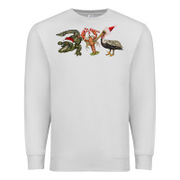 Dove Grey Christmas alligator pelican crawfish Premium Sweatshirt - BarkalooDesign