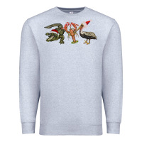 Heather Grey Christmas alligator pelican crawfish Premium Sweatshirt - BarkalooDesign