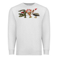 Oatmeal Heather Christmas alligator pelican crawfish Premium Sweatshirt - BarkalooDesign