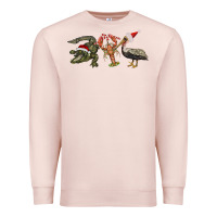 Pale Pink Christmas alligator pelican crawfish Premium Sweatshirt - BarkalooDesign