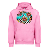 Fuchsia Pink race sunflower patches Urban Hoodie - AdoDesignShop