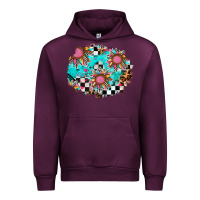 Mauve Wine race sunflower patches Urban Hoodie - AdoDesignShop
