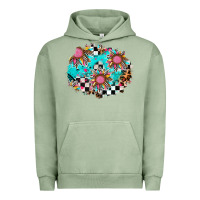 Pigment Oil Green race sunflower patches Urban Hoodie - AdoDesignShop