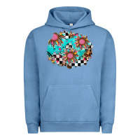 Pigment Pebble Blue race sunflower patches Urban Hoodie - AdoDesignShop