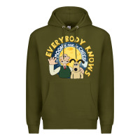 Army Green everybody knows the moons made of cheese! Premium Hoodie - trangStudio