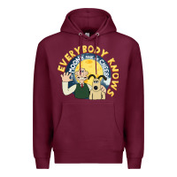 Burgundy everybody knows the moons made of cheese! Premium Hoodie - trangStudio