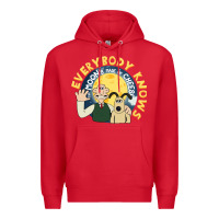Red everybody knows the moons made of cheese! Premium Hoodie - trangStudio