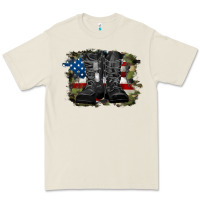 Bone american flag with army boots Premium Tee - RanaPortraitStore