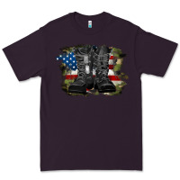 Plum american flag with army boots Premium Tee - RanaPortraitStore
