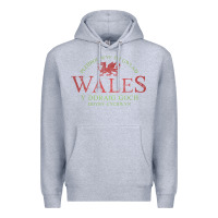 Heather Grey Rugby Welsh Gift Red Dragon Flag of Wales Premium Hoodie - trangStudio
