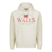 Oatmeal Heather Rugby Welsh Gift Red Dragon Flag of Wales Premium Hoodie - trangStudio